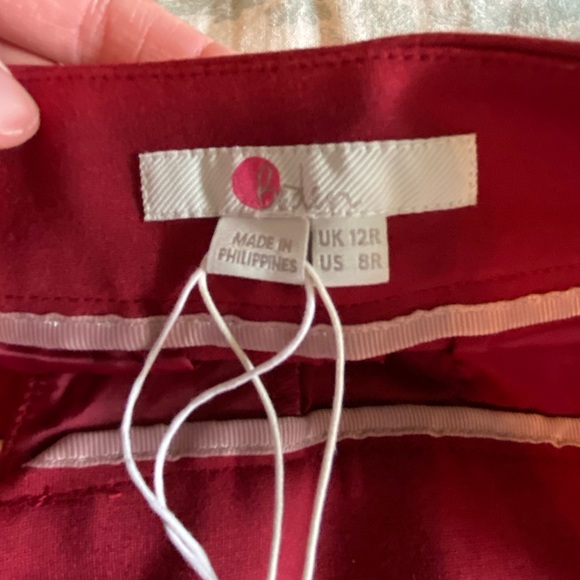 Boden Ponte Viscose Wine Color Wide Leg Culottes/Capris - Picture 3 of 8